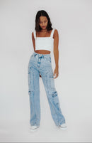 JEANS CARGO ROBERTA AZUL