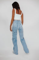 JEANS CARGO ROBERTA AZUL