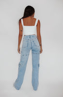 JEANS CARGO ROBERTA AZUL