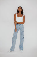 JEANS CARGO ROBERTA AZUL