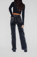 JEANS CARGO ROBERTA BLACK