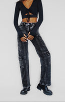 JEANS CARGO ROBERTA BLACK